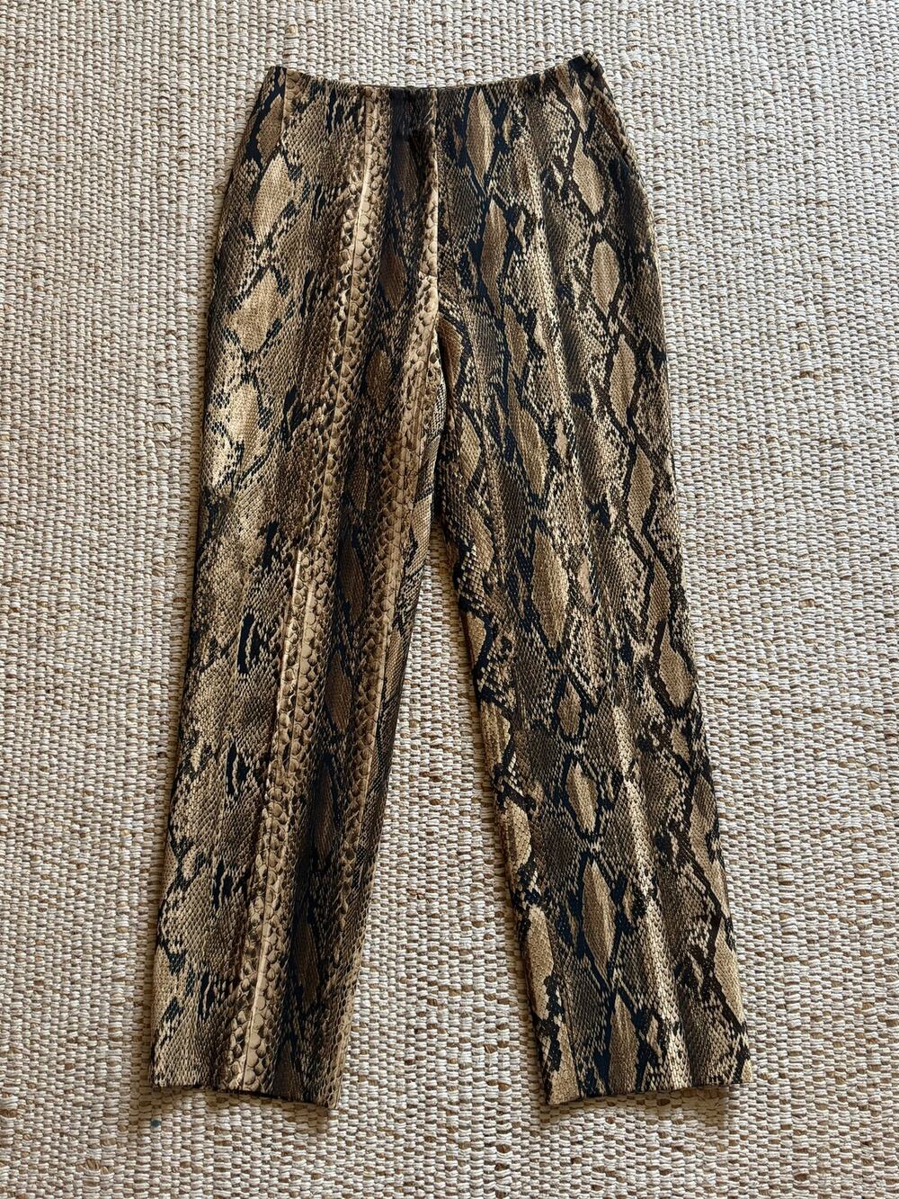 NWT Just Cavalli Python Printed Pants Made in Italy EU 38 US 6/8 Straight Leg